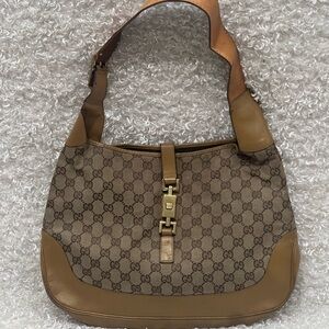 Vintage Gucci Jackie Bag Leather and Gold Hardware